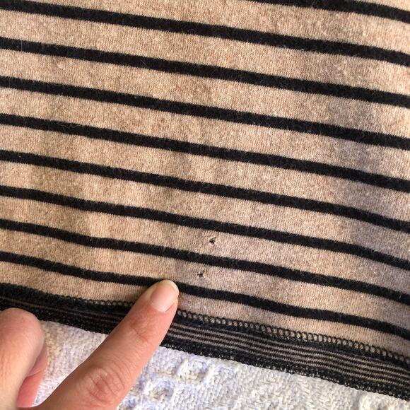 Hot Cotton Striped Long Sleeve Hooded Sweatshirt Large V-neck Soft Skater Grunge - Picture 6 of 8